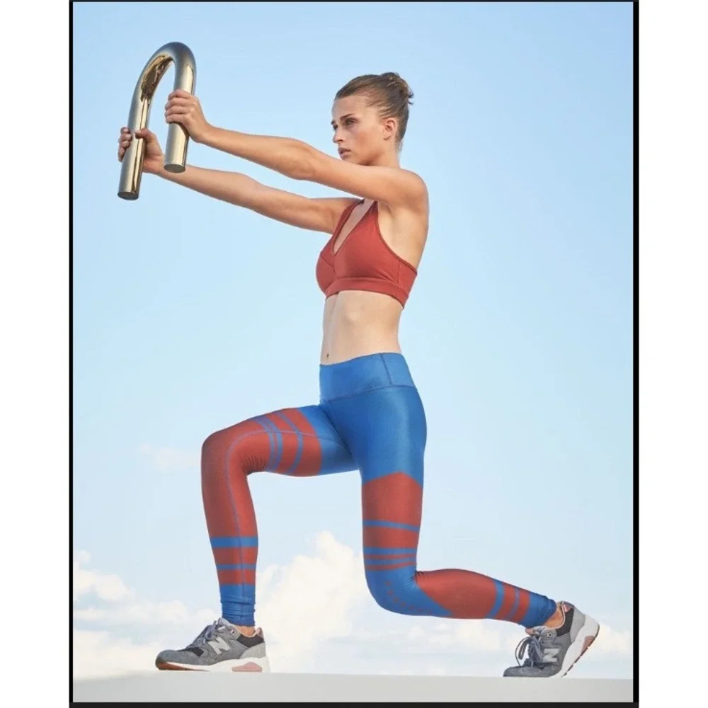 Alo Yoga Highwaist Airlift‎ Airbrush Leggings in Cobalt Marathon Size Medium